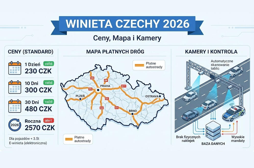 Widzisz korek na kamerze? To nie jedyny problem. Winieta Czechy 2026 – uniknij mandatu na granicy
