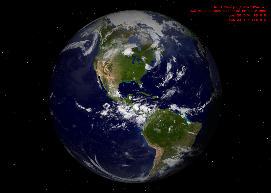 Sunlight map orthographic - America