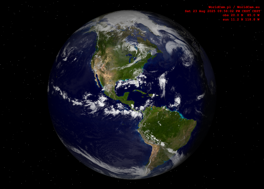 Sunlight map orthographic - America