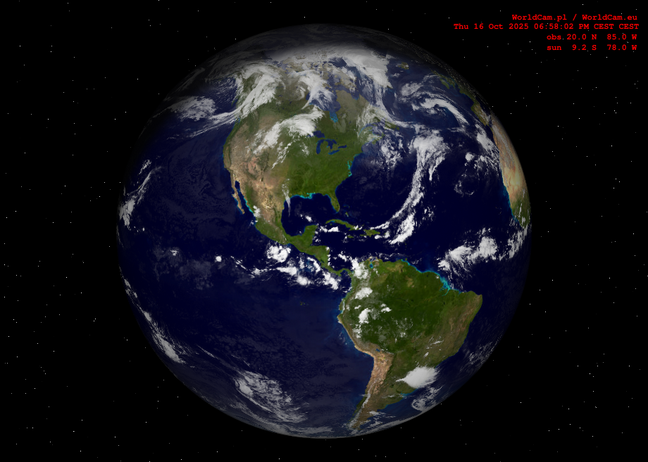 Sunlight map orthographic - America