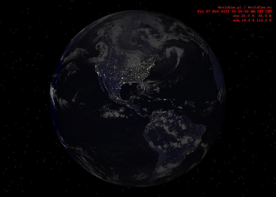 Sunlight map orthographic - America
