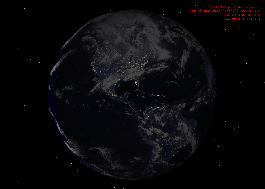 Sunlight map orthographic - America