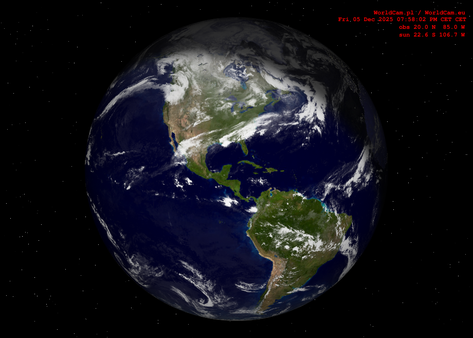 Sunlight map orthographic - America