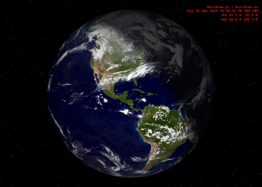 Sunlight map orthographic - America