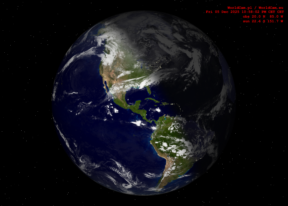 Sunlight map orthographic - America
