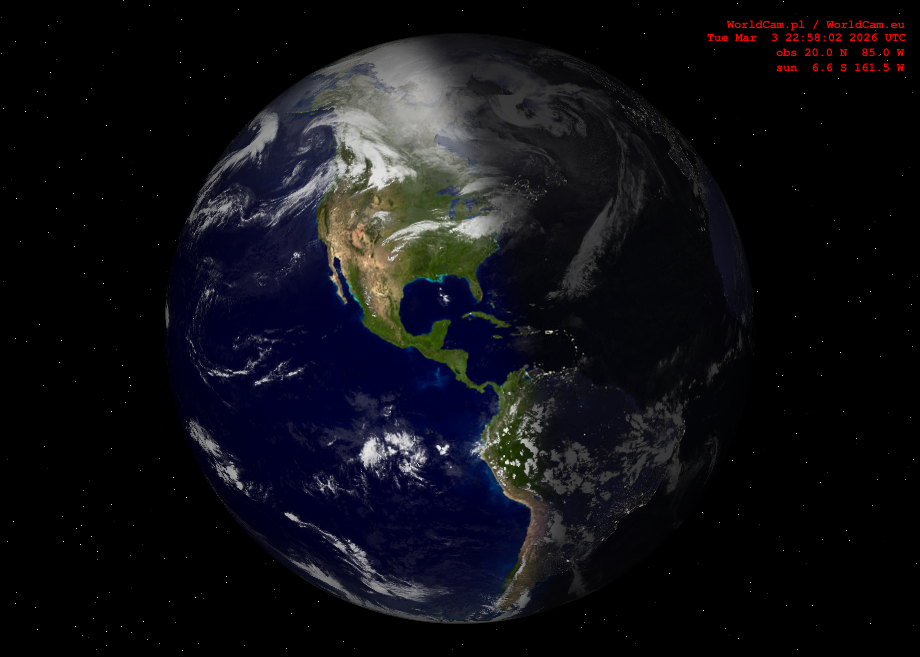 Sunlight map orthographic - America