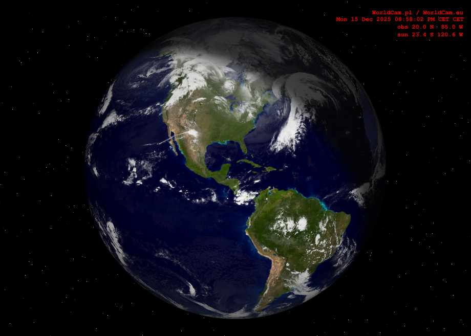 Sunlight map orthographic - America