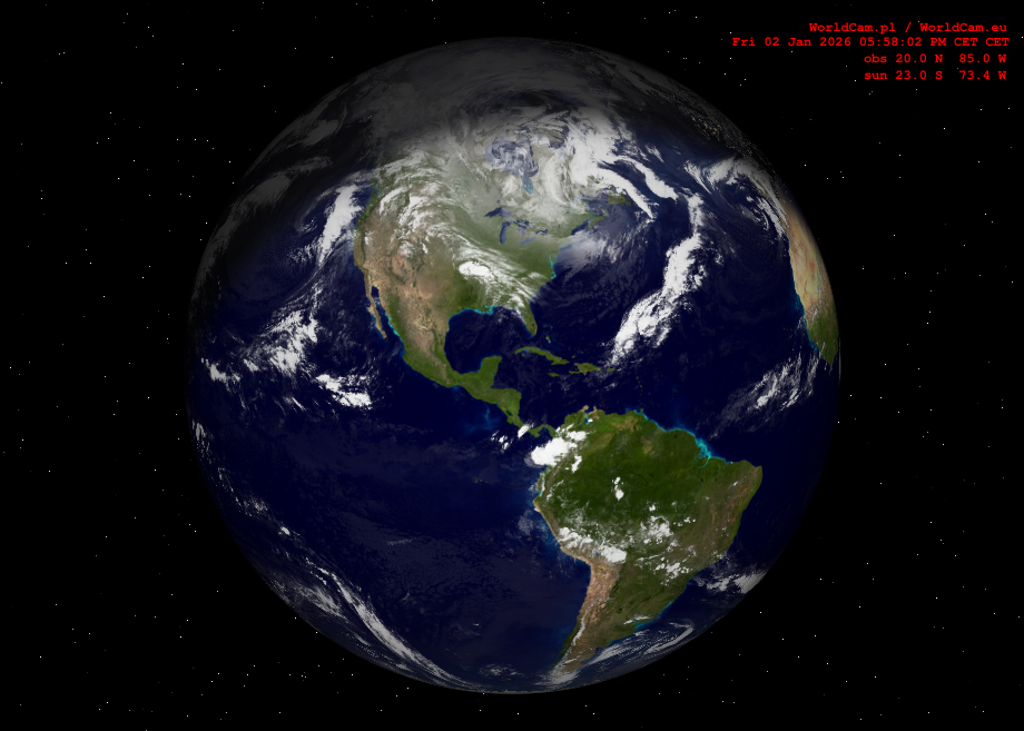 Sunlight map orthographic - America
