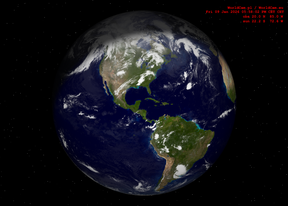 Sunlight map orthographic - America
