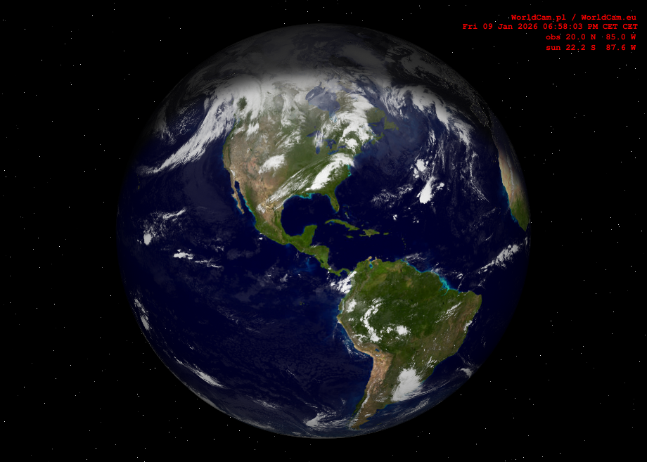 Sunlight map orthographic - America