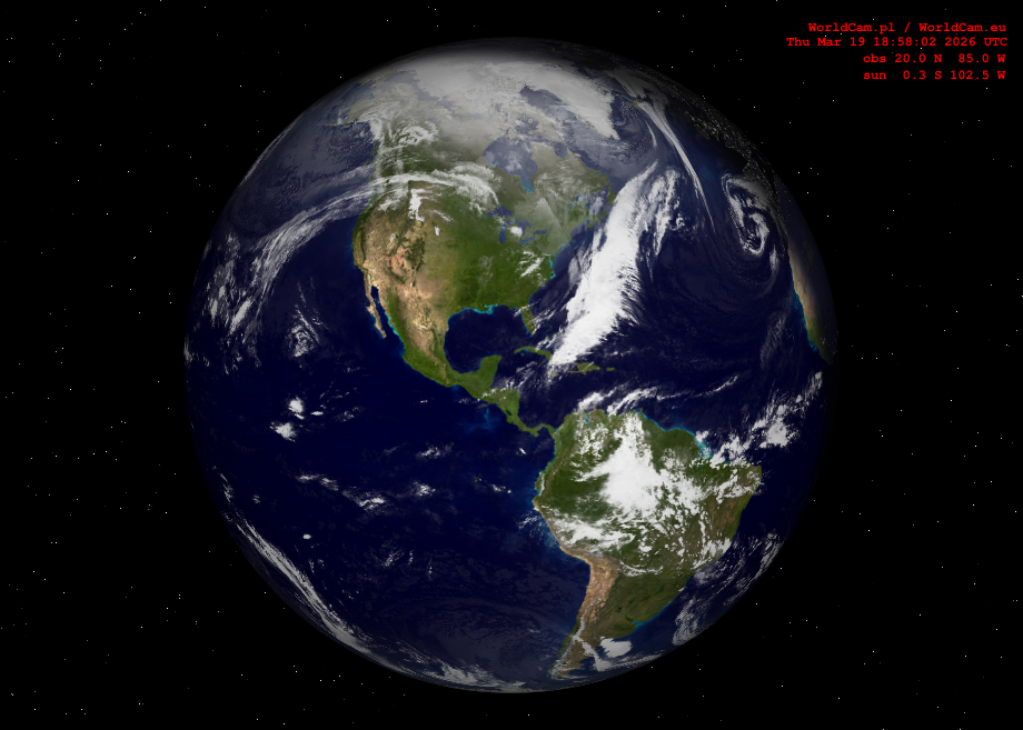 Sunlight map orthographic - America