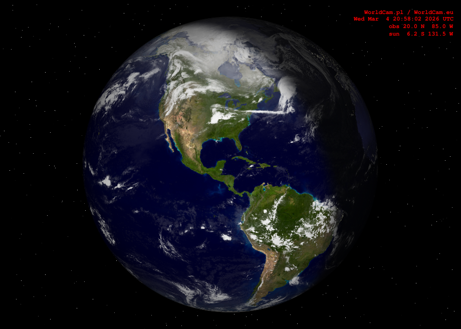 Sunlight map orthographic - America