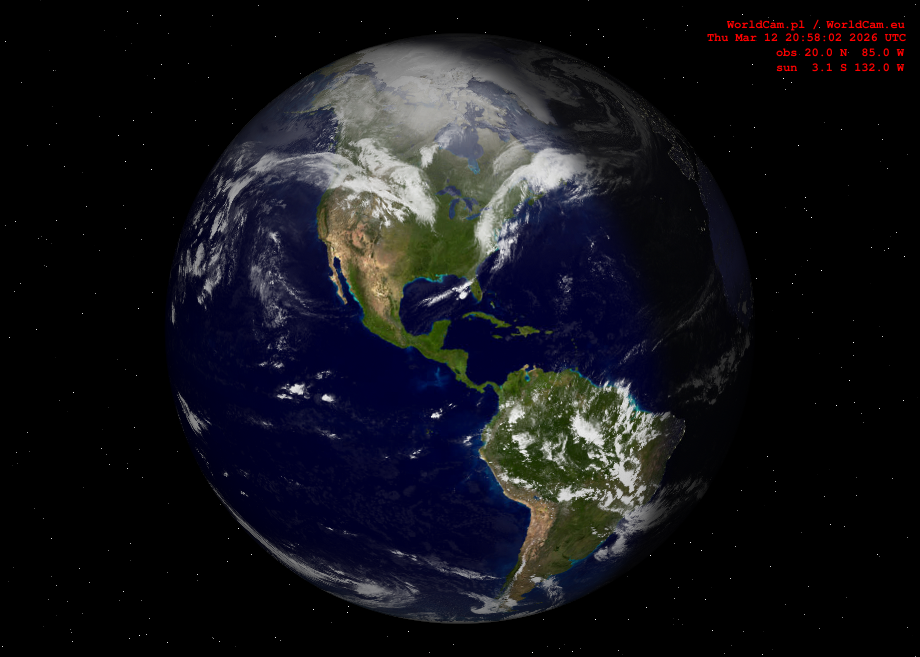 Sunlight map orthographic - America