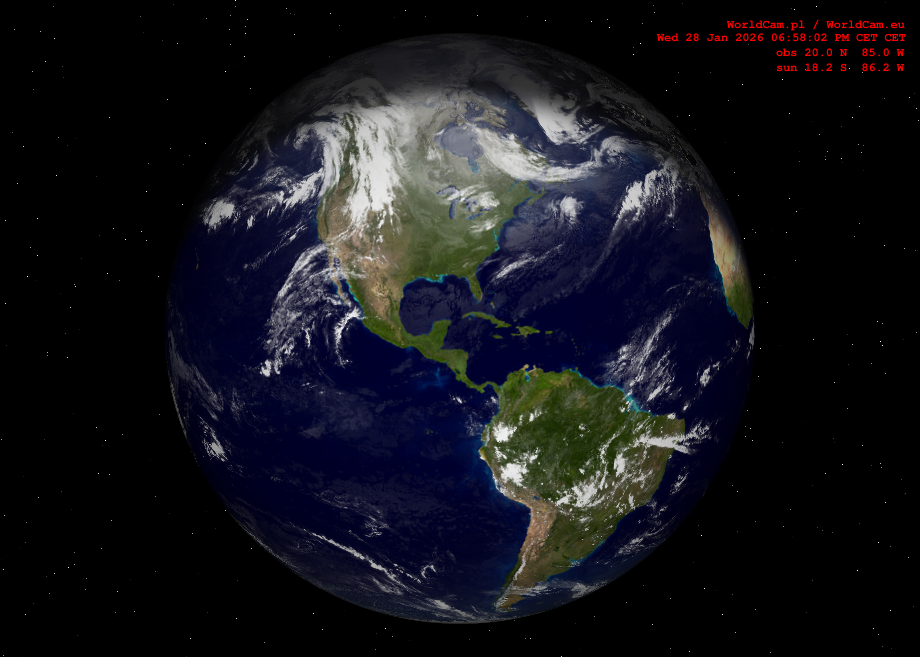 Sunlight map orthographic - America