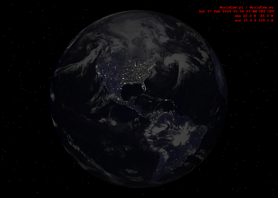 Sunlight map orthographic - America