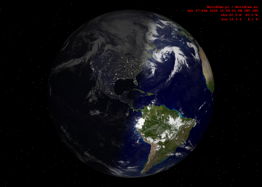 Sunlight map orthographic - America