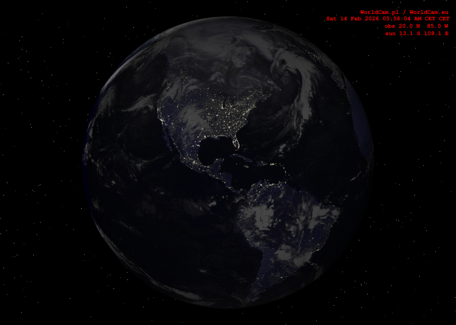 Sunlight map orthographic - America
