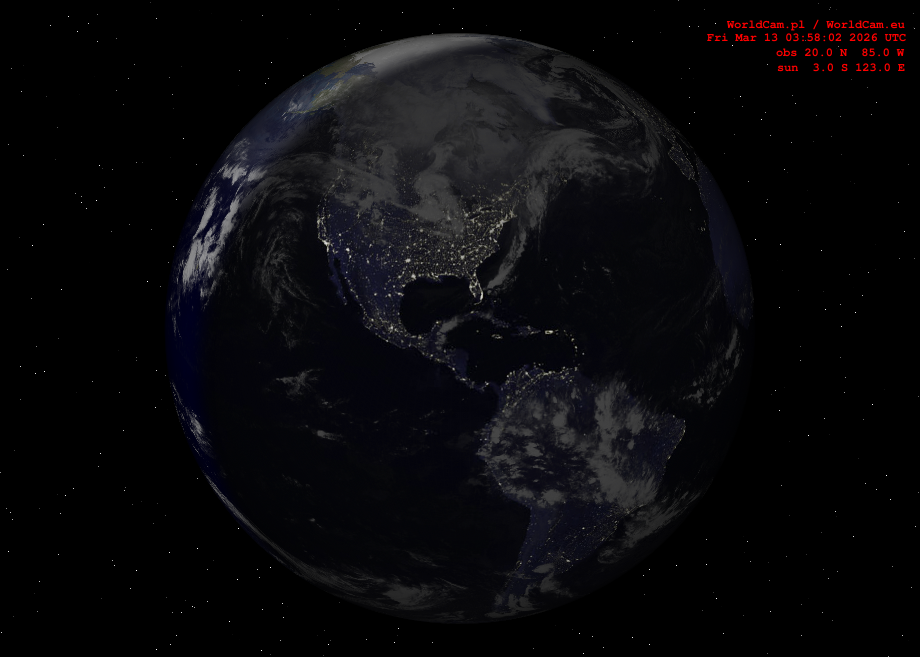Sunlight map orthographic - America