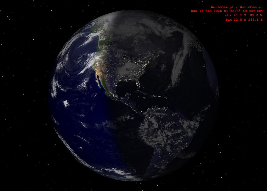Sunlight map orthographic - America