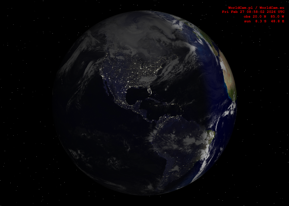 Sunlight map orthographic - America