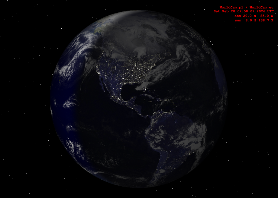 Sunlight map orthographic - America