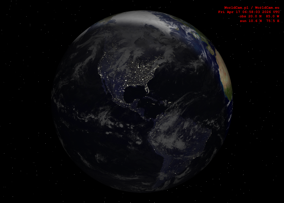 Sunlight map orthographic - America
