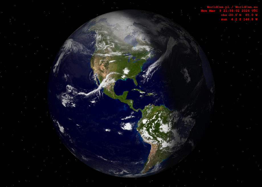 Sunlight map orthographic - America
