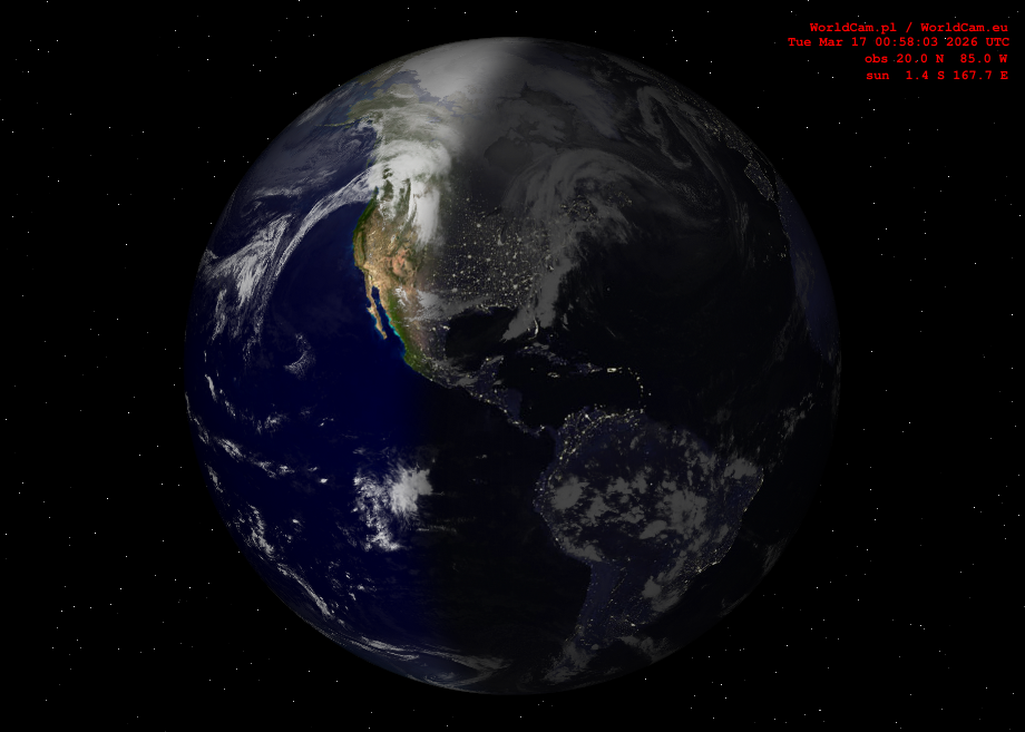 Sunlight map orthographic - America