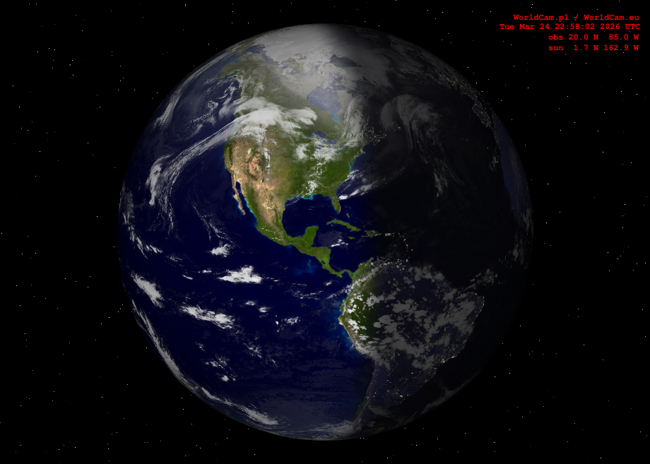 Sunlight map orthographic - America