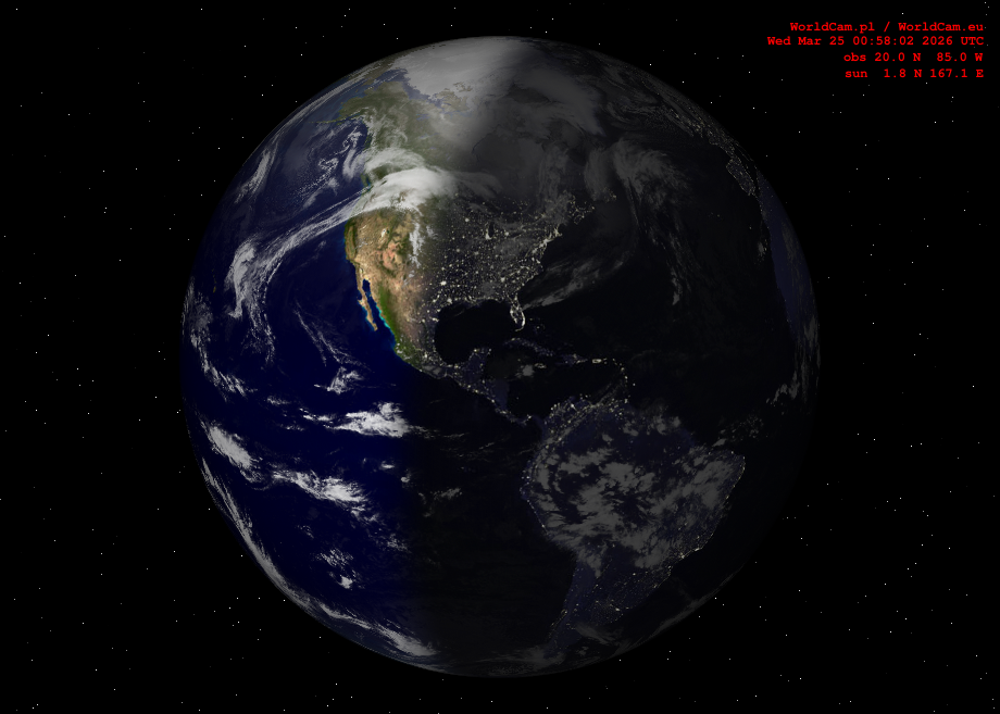 Sunlight map orthographic - America