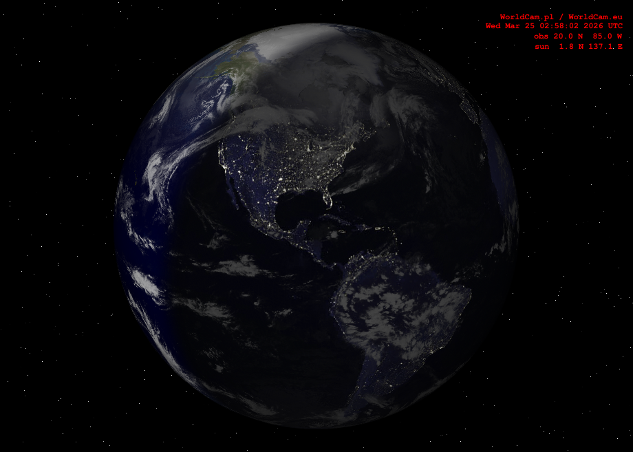 Sunlight map orthographic - America