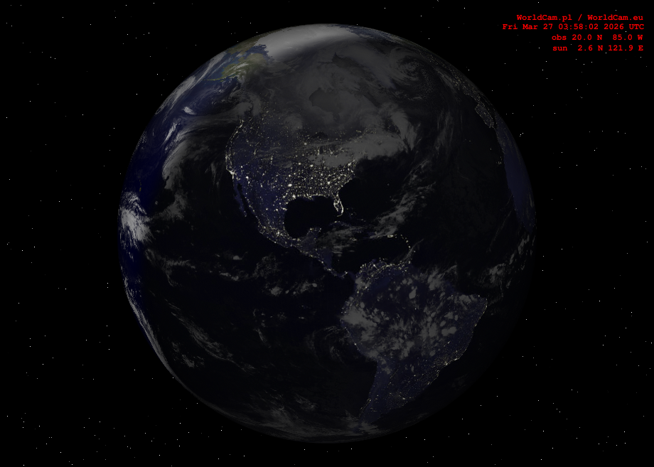 Sunlight map orthographic - America