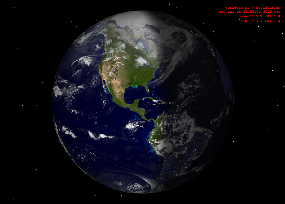 Sunlight map orthographic - America