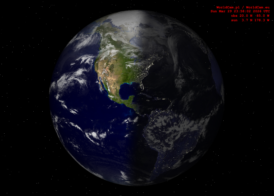 Sunlight map orthographic - America