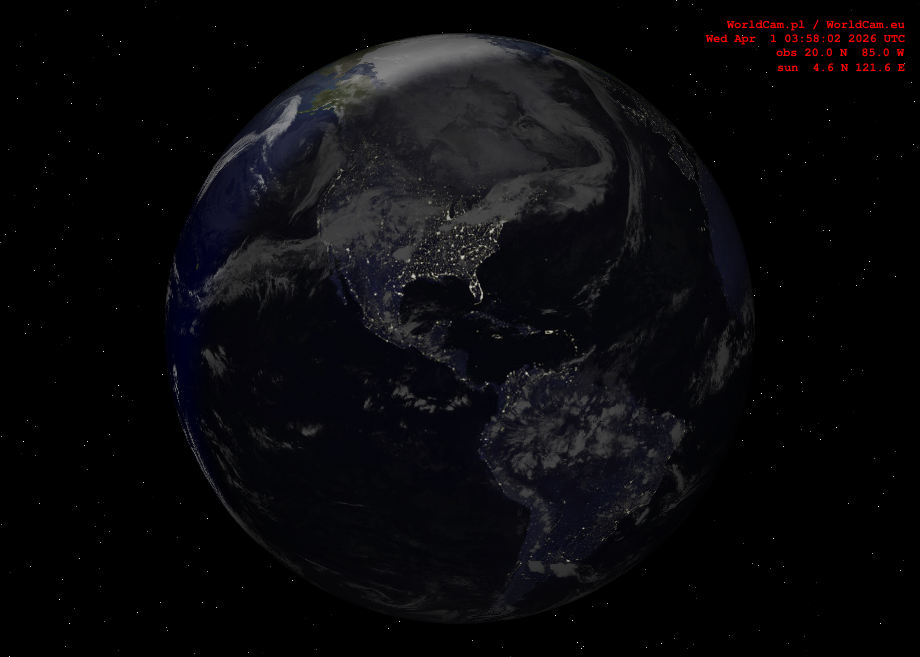 Sunlight map orthographic - America
