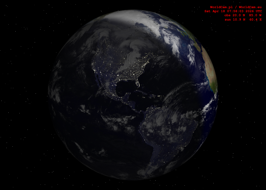 Sunlight map orthographic - America