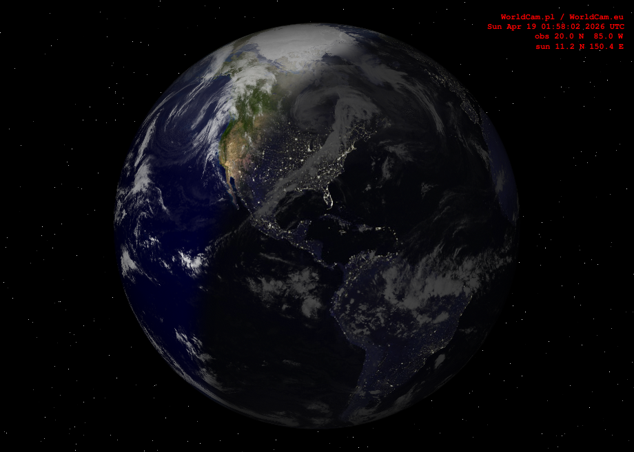 Sunlight map orthographic - America