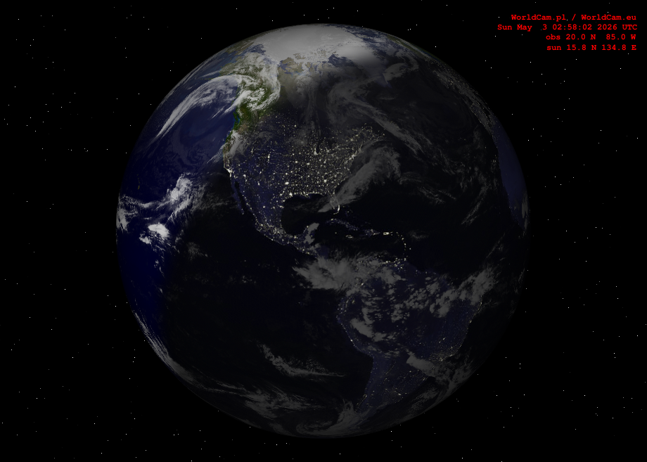 Sunlight map orthographic - America