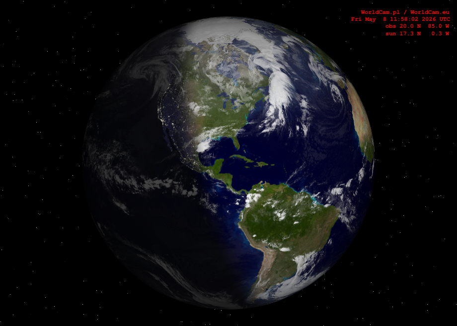 Sunlight map orthographic - America