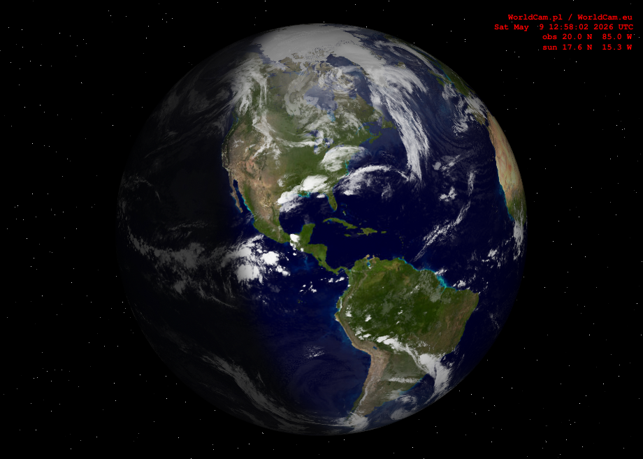 Sunlight map orthographic - America