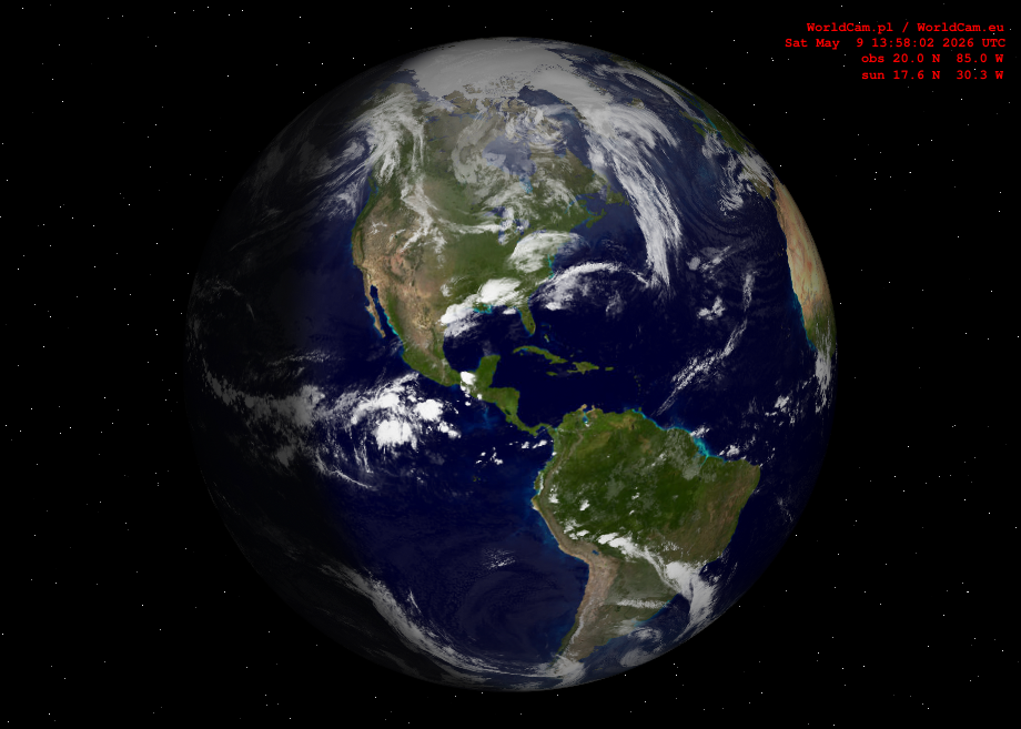 Sunlight map orthographic - America
