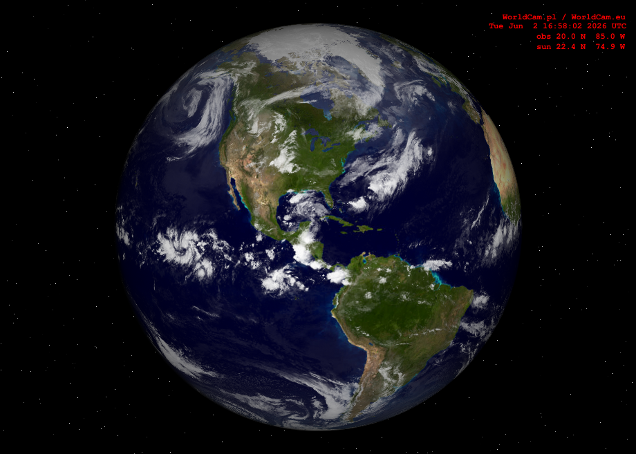 Sunlight map orthographic - America