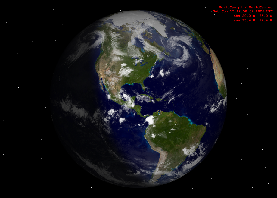 Sunlight map orthographic - America