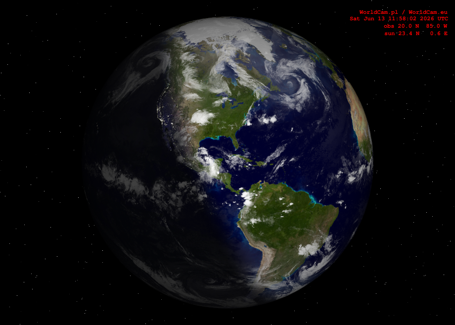 Sunlight map orthographic - America