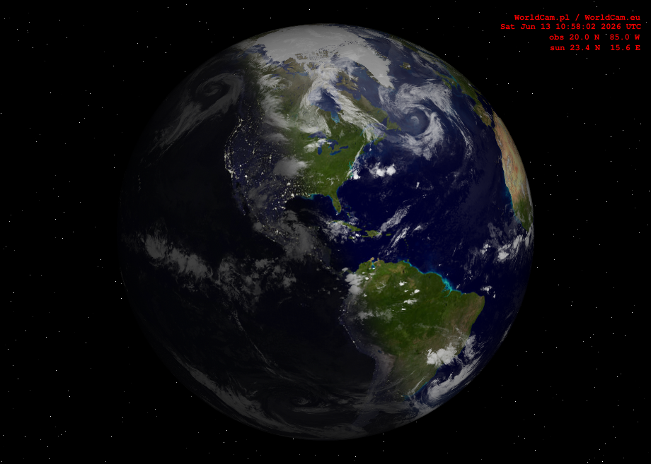 Sunlight map orthographic - America