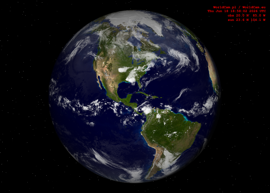 Sunlight map orthographic - America