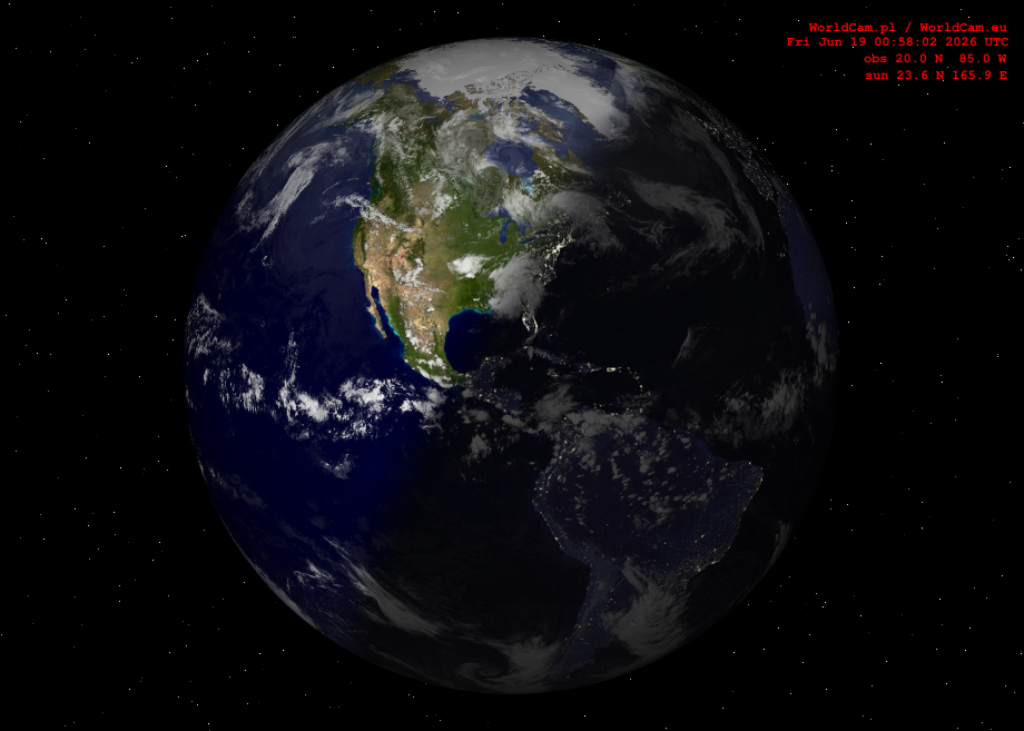 Sunlight map orthographic - America