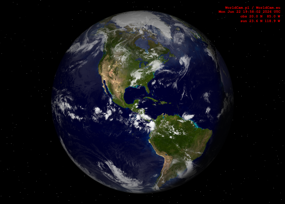 Sunlight map orthographic - America