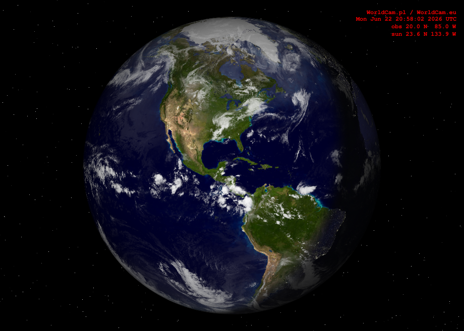 Sunlight map orthographic - America