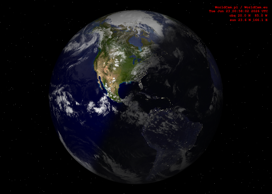 Sunlight map orthographic - America